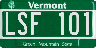 VT license plate LSF101