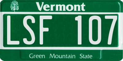 VT license plate LSF107