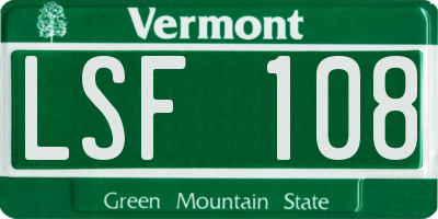 VT license plate LSF108