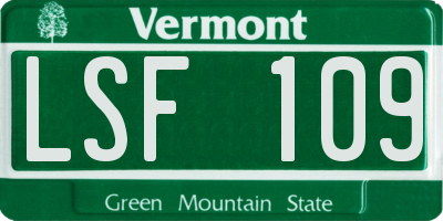 VT license plate LSF109