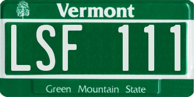 VT license plate LSF111