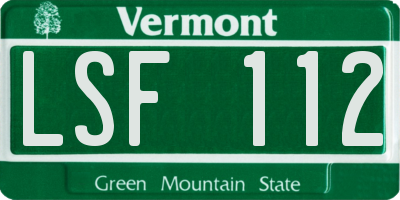 VT license plate LSF112