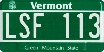 VT license plate LSF113