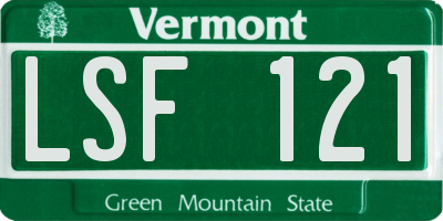VT license plate LSF121