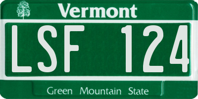 VT license plate LSF124