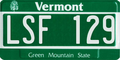 VT license plate LSF129