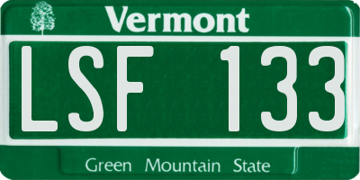 VT license plate LSF133