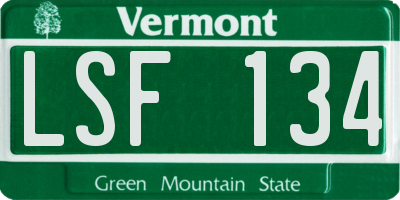 VT license plate LSF134