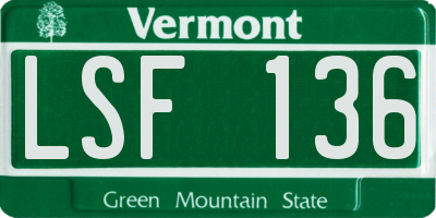 VT license plate LSF136