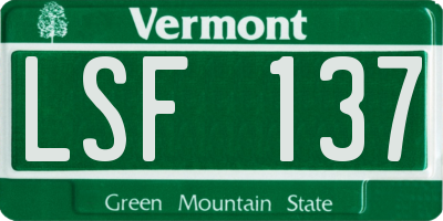 VT license plate LSF137