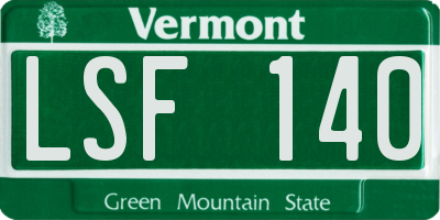 VT license plate LSF140