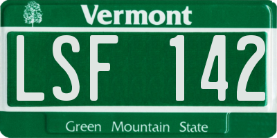 VT license plate LSF142