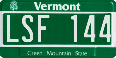 VT license plate LSF144
