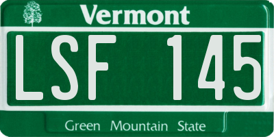 VT license plate LSF145