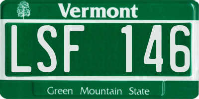 VT license plate LSF146