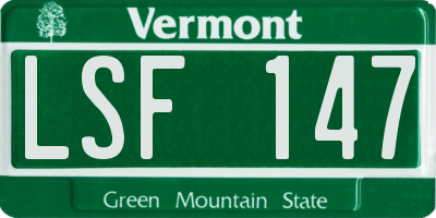 VT license plate LSF147