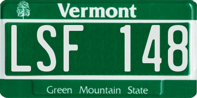 VT license plate LSF148