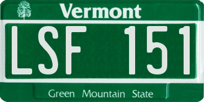 VT license plate LSF151