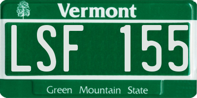VT license plate LSF155
