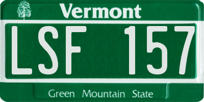 VT license plate LSF157