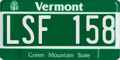 VT license plate LSF158