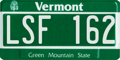 VT license plate LSF162