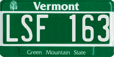 VT license plate LSF163