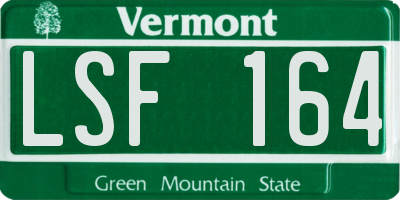 VT license plate LSF164