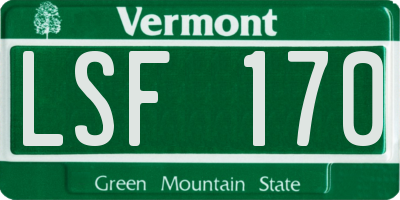 VT license plate LSF170