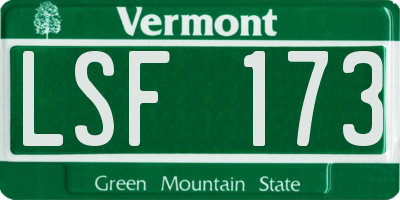 VT license plate LSF173