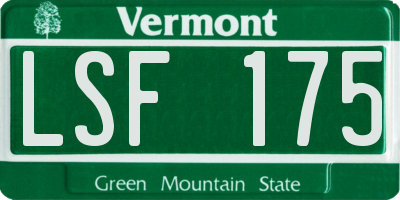 VT license plate LSF175