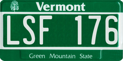 VT license plate LSF176