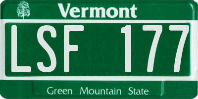 VT license plate LSF177