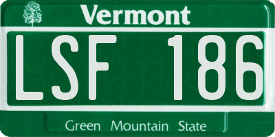 VT license plate LSF186