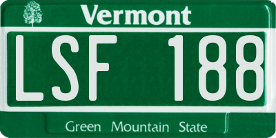 VT license plate LSF188