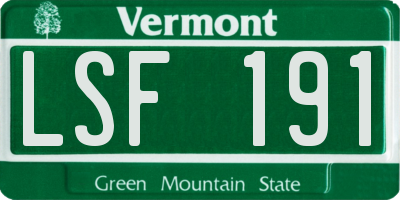 VT license plate LSF191