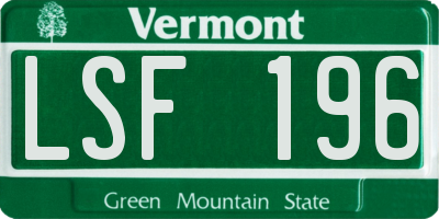 VT license plate LSF196