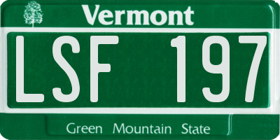 VT license plate LSF197