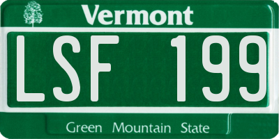VT license plate LSF199