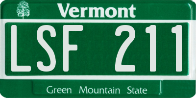 VT license plate LSF211