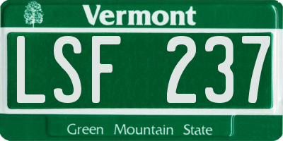 VT license plate LSF237