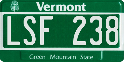 VT license plate LSF238