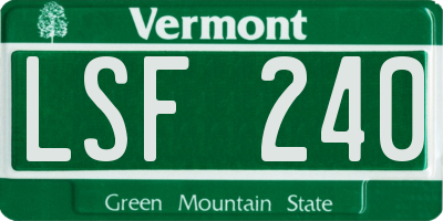 VT license plate LSF240
