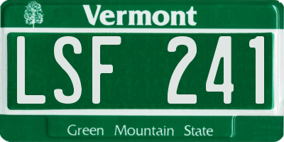 VT license plate LSF241