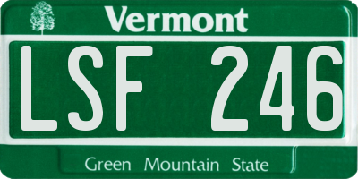 VT license plate LSF246
