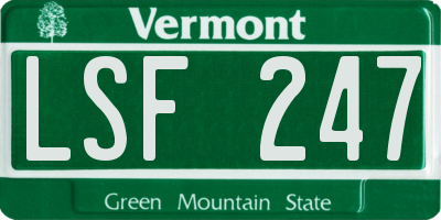 VT license plate LSF247