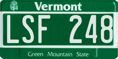 VT license plate LSF248