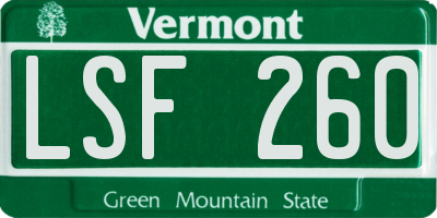 VT license plate LSF260