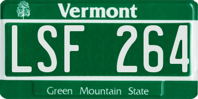 VT license plate LSF264