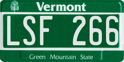 VT license plate LSF266